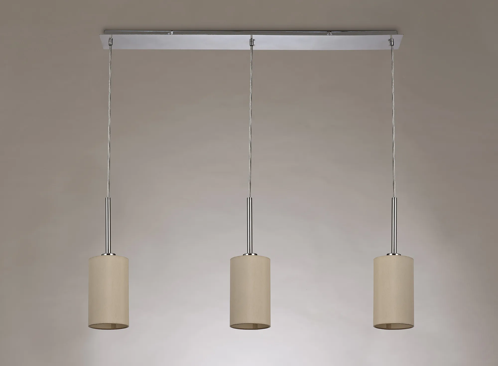 Baymont 12cm Shade 3 Light Pendant Polished Chrome; Ivory Pearl DK0764  Deco Baymont CH IV